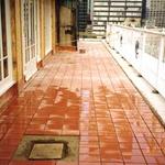 The Yale Club
 
New 6" X 9" quarry tile deck set on cement setting bed.
 